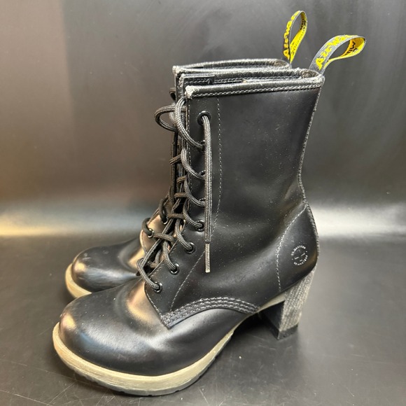 Dr. Martens Darcy Heeled Lace Up‎ Boots Black Leather Women's US 7 UK 5 - Picture 3 of 7